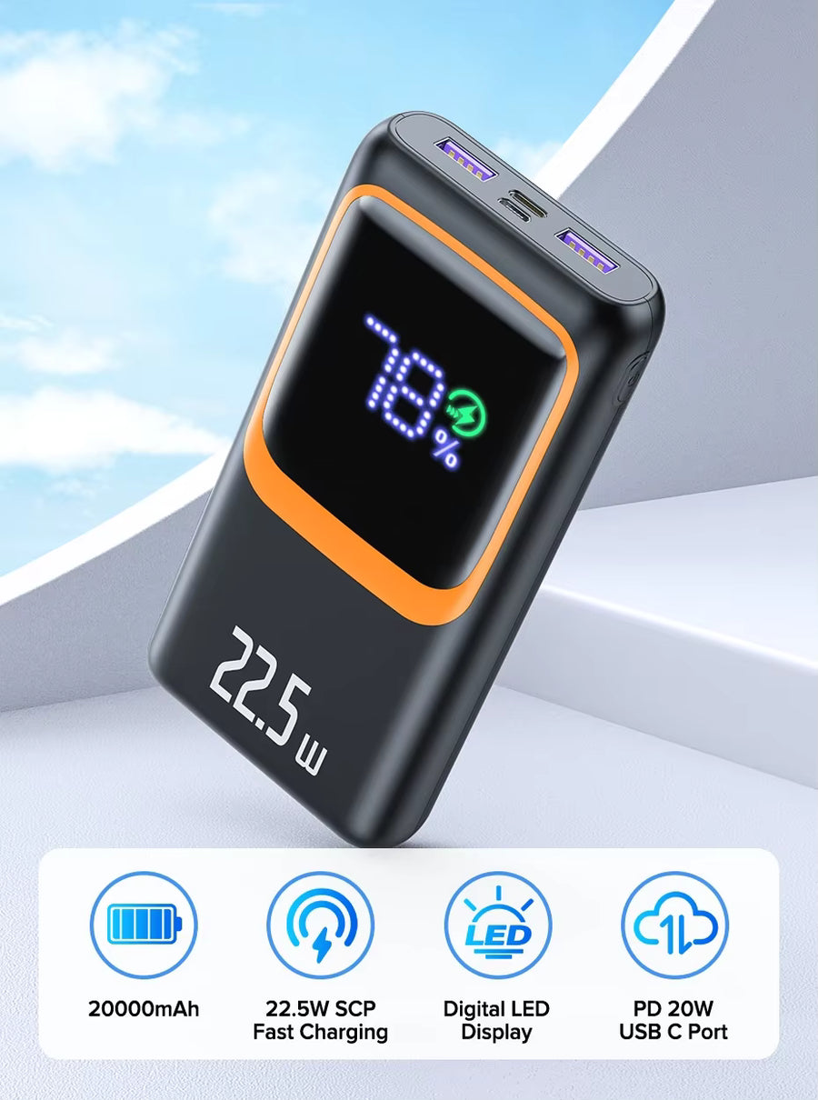 Case Aura QOOVI 20000mAh Power Bank – 22.5W PD Fast Charging